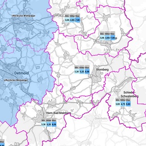 Zugang WebGIS Anwendung Mietrahmen Kreis Lippe